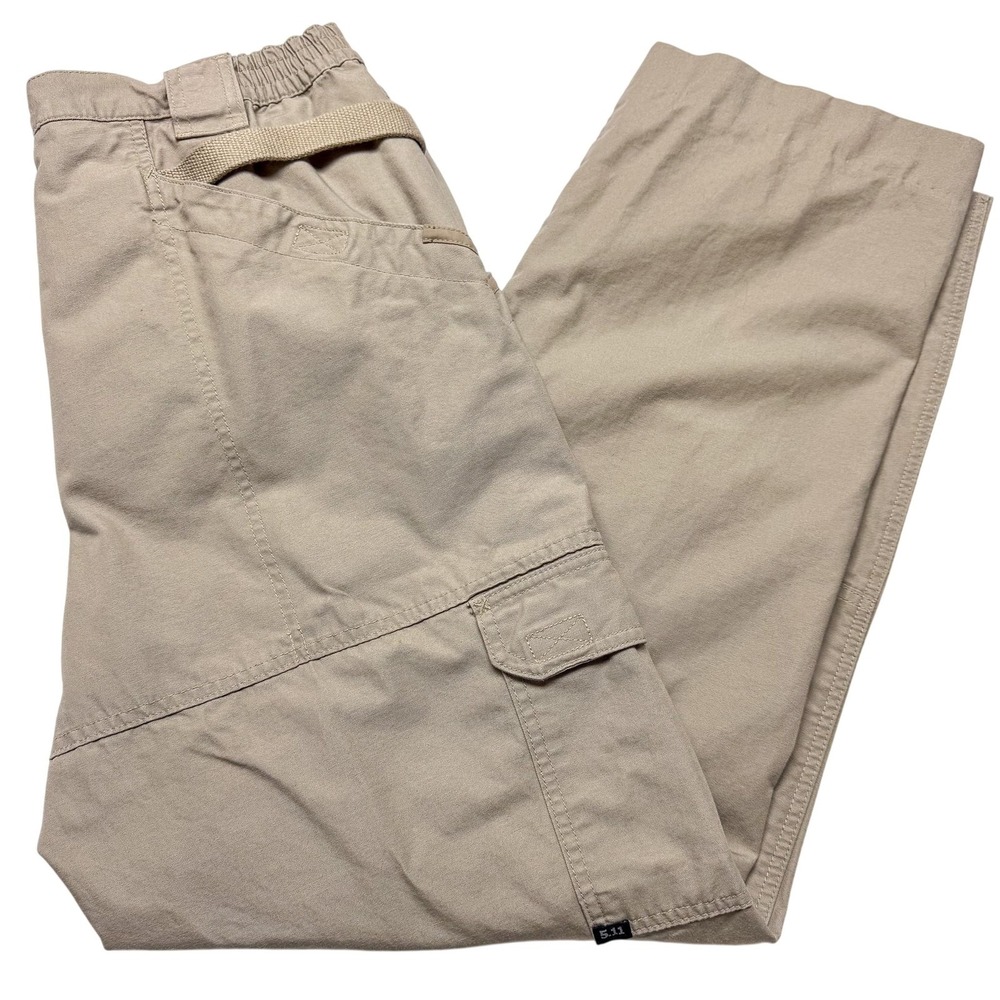 5.11 Tactical Series Pants Mens‎ 40x32 Beige Cargo Elastic Waist BDU Workwear